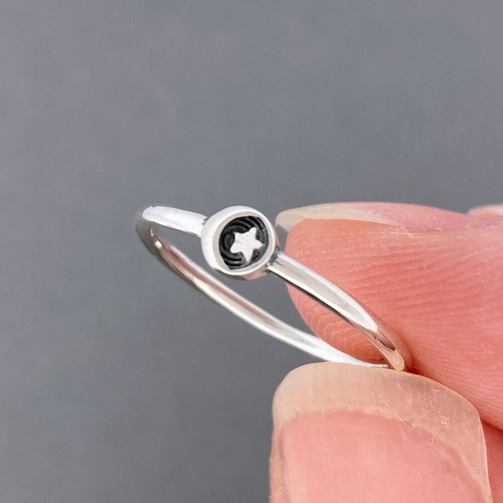 Tiny Moon & Star Silver Ring SZ 4 - 5